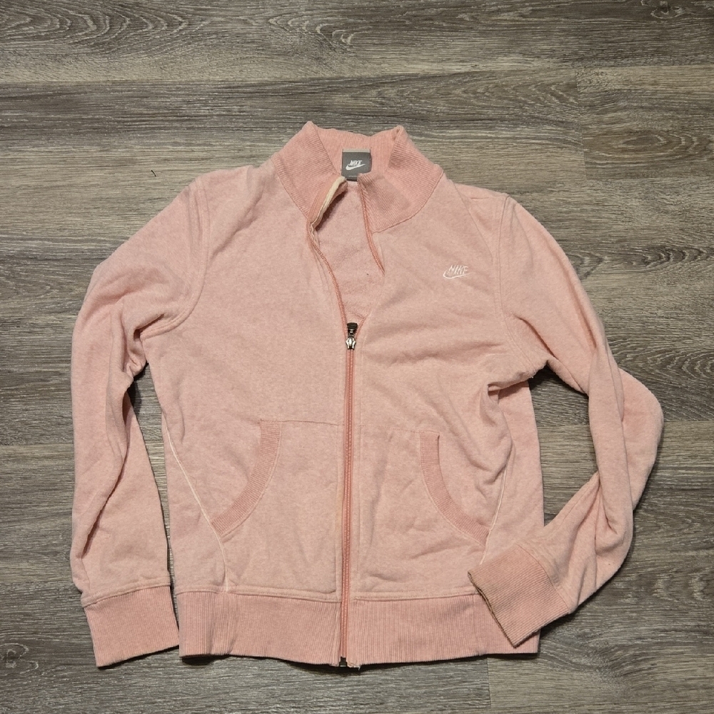 NIKE Light Pink Zip Up Sweat Jacket Sz Small